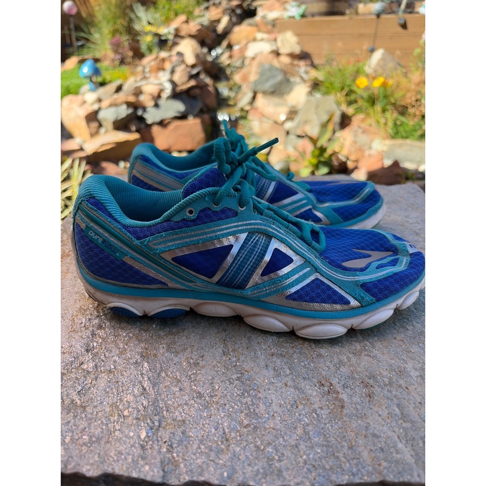 Brooks PureFlow 3 Womens Blue Teal Silver Running Shoes 1201551B417 Size 9